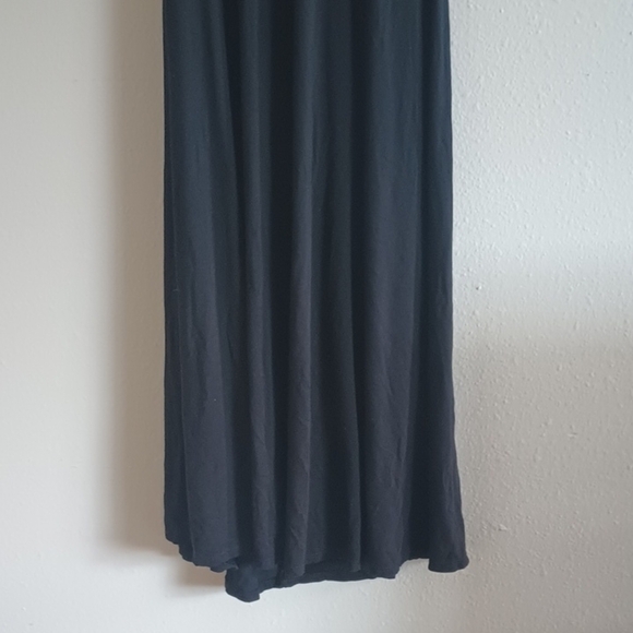 Lush Black Midi Dress Women's Size Small Cross Over Cut Out Back Fit And Flare - Picture 5 of 11